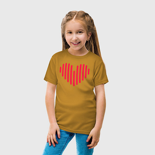 Детская футболка Минималистичное сердце / Горчичный – фото 4