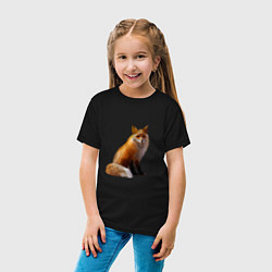 Футболка хлопковая детская Лиса, цвет: черный — фото 2