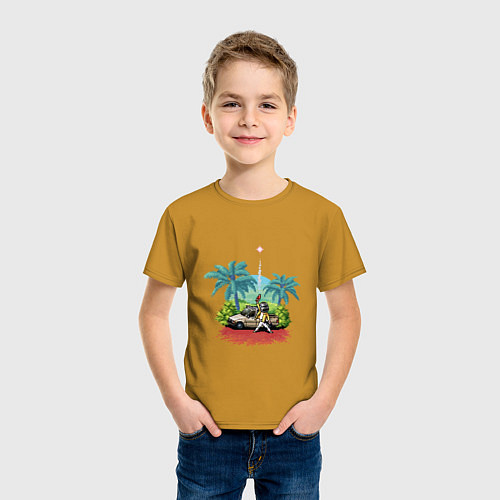 Детская футболка Pixels PUBG / Горчичный – фото 3