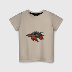 Футболка хлопковая детская Вулканическая черепаха, цвет: миндальный