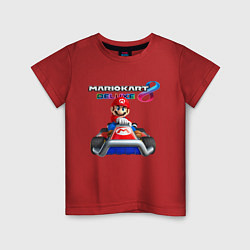 Футболка хлопковая детская Марио крутой гонщик, цвет: красный