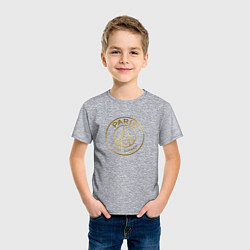 Футболка хлопковая детская PSG GOLD LOGO ПСЖ ЗОЛОТО, цвет: меланж — фото 2