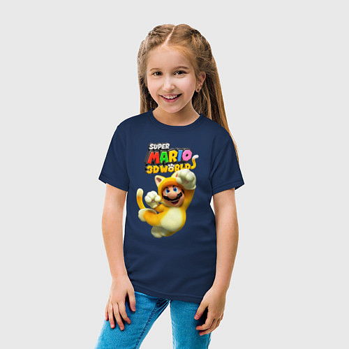 Детская футболка Super Mario 3D world animals / Тёмно-синий – фото 4