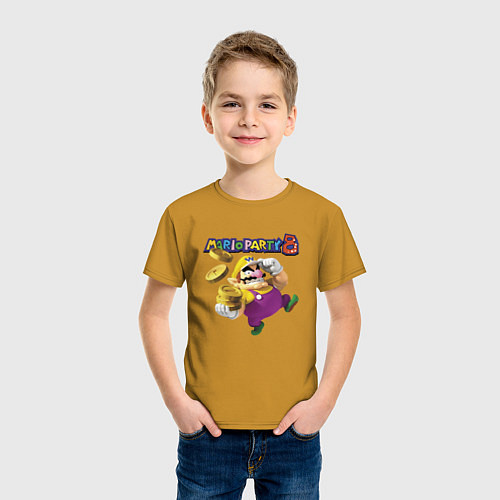 Детская футболка Варио, друг детства Марио / Горчичный – фото 3