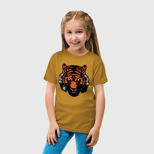 Детская футболка Bad Tiger / Горчичный – фото 4