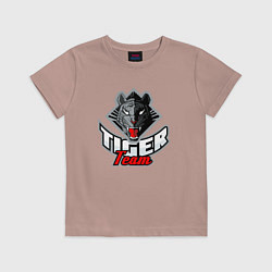 Футболка хлопковая детская Tiger Team, цвет: пыльно-розовый