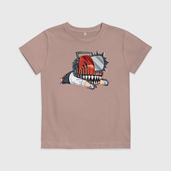 Футболка хлопковая детская Чиби Дэндзи, цвет: пыльно-розовый