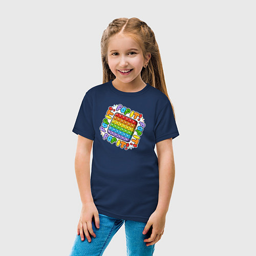 Детская футболка ПОП-ИТ / Тёмно-синий – фото 4