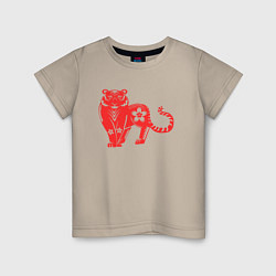 Футболка хлопковая детская Red Tiger, цвет: миндальный