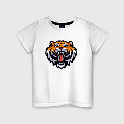 Футболка хлопковая детская Tiger Head, цвет: белый