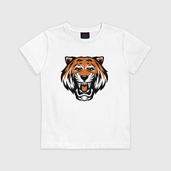 Футболка хлопковая детская Tiger Roar, цвет: белый