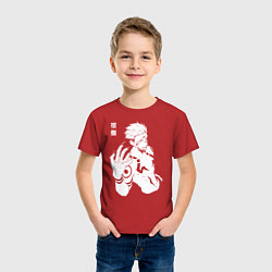 Футболка хлопковая детская Рёмен Сукуна Магическая битва, цвет: красный — фото 2