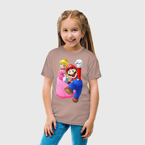 Детская футболка Mario Princess / Пыльно-розовый – фото 4