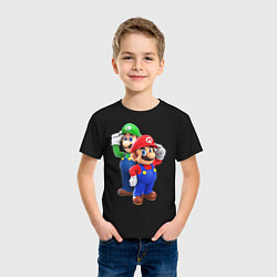 Футболка хлопковая детская Mario Bros, цвет: черный — фото 2