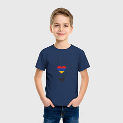 Футболка хлопковая детская Армения - Лампочка, цвет: тёмно-синий — фото 2