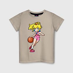 Футболка хлопковая детская Peach Basketball, цвет: миндальный