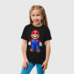 Футболка хлопковая детская Mario, цвет: черный — фото 2