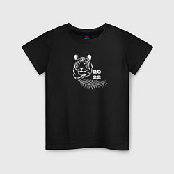 Футболка хлопковая детская Meet тигра, цвет: черный