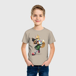 Футболка хлопковая детская Fox 1, цвет: миндальный — фото 2