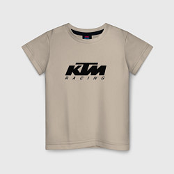 Футболка хлопковая детская КТМ МОТОКРОСС KTM RACING, цвет: миндальный