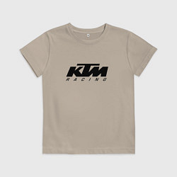 Футболка хлопковая детская КТМ МОТОКРОСС KTM RACING, цвет: миндальный