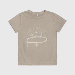 Футболка хлопковая детская Чокнутая корона, цвет: миндальный