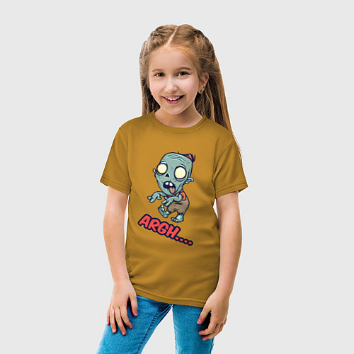 Детская футболка Зомбачок / Горчичный – фото 4
