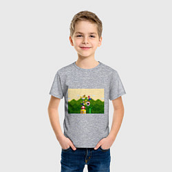 Футболка хлопковая детская Mario Coins, цвет: меланж — фото 2