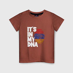 Футболка хлопковая детская ДНК - Армения, цвет: кирпичный