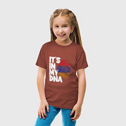 Футболка хлопковая детская ДНК - Армения, цвет: кирпичный — фото 2