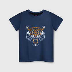 Футболка хлопковая детская Tiger Shadow, цвет: тёмно-синий