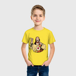Футболка хлопковая детская Dogma - smile Jesus like, цвет: желтый — фото 2