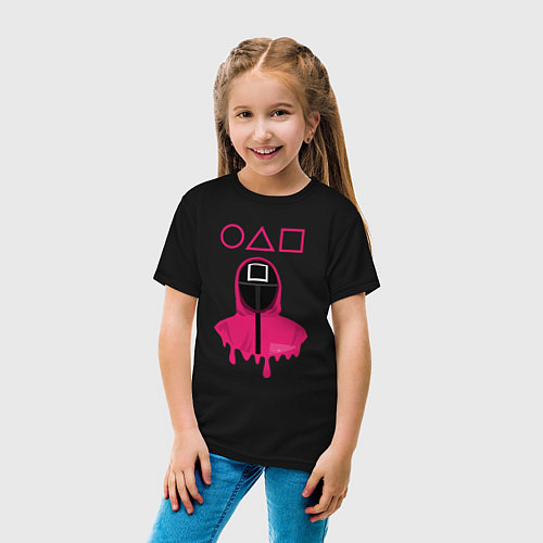 Детская футболка Игра в кальмара: Охранник / Черный – фото 4