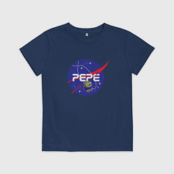 Футболка хлопковая детская Pepe Pepe space Nasa, цвет: тёмно-синий