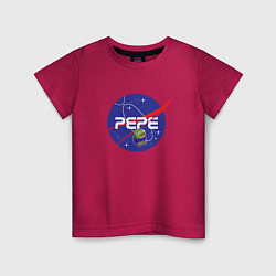 Футболка хлопковая детская Pepe Pepe space Nasa, цвет: маджента