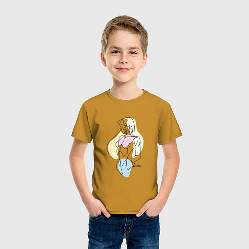 Детская футболка Простые формы / Горчичный – фото 3