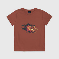 Футболка хлопковая детская Fireskull, цвет: кирпичный