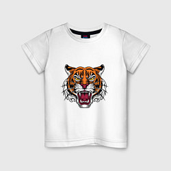 Футболка хлопковая детская Style - Tiger, цвет: белый
