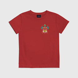 Футболка хлопковая детская Кубанское Казачье Войско с эмблемой, цвет: красный
