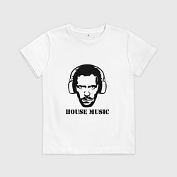 Футболка хлопковая детская Dr House music, цвет: белый