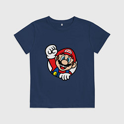 Футболка хлопковая детская MarioFace, цвет: тёмно-синий