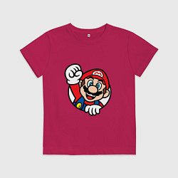 Футболка хлопковая детская MarioFace, цвет: маджента