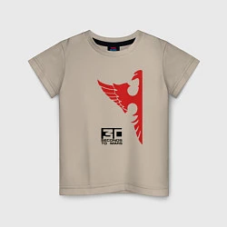 Футболка хлопковая детская 30 Seconds to Mars красный орел, цвет: миндальный