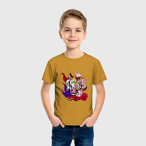 Детская футболка Тигриный стиль / Горчичный – фото 3