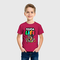 Футболка хлопковая детская Toca Life, цвет: маджента — фото 2