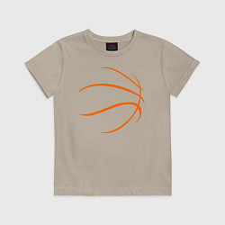 Футболка хлопковая детская Баскетбольный мяч, цвет: миндальный