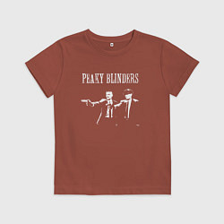 Футболка хлопковая детская Томас Шелби и Артур Шелби в стиле криминального чт, цвет: кирпичный