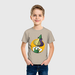 Футболка хлопковая детская Чиполлино Tor, цвет: миндальный — фото 2