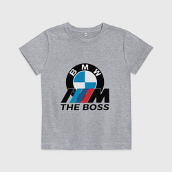 Футболка хлопковая детская BMW BOSS, цвет: меланж