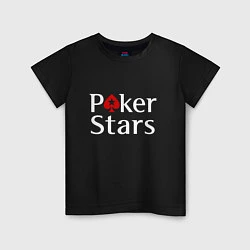 Футболка хлопковая детская PokerStars логотип, цвет: черный